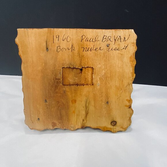 Vintage Hand Crafted Wood Art Tiki Coin Bank - Picture 6 of 10